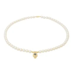 Collier En Or Jaune, Perles, Saphir Et Diamants 10 Collier En Or Jaune, Perles, Saphir Et Diamants -Castafiore Boutique collier en or jaune perles saphir et diamants 232109