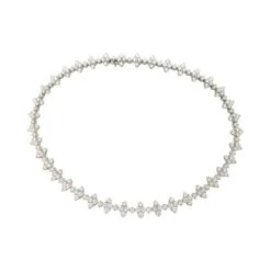 Miller Collier Fleurettes En Or Blanc Et Diamants