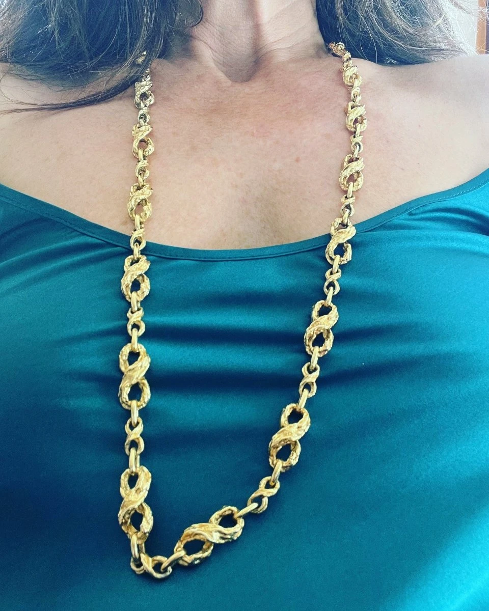 Collier GILBERT ALBERT Maille Froissée En Vermeil 2 Collier GILBERT ALBERT Maille Froissée En Vermeil – Image 2