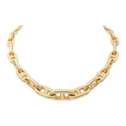 Collier Maille HERMÈS "Chaîne D'ancre" En Or Jaune -Castafiore Boutique collier hermes chaine dancre en or jaune 111382