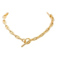 Collier Maille HERMÈS "Chaîne D'ancre" En Or Jaune -Castafiore Boutique collier hermes chaine dancre en or jaune 260457
