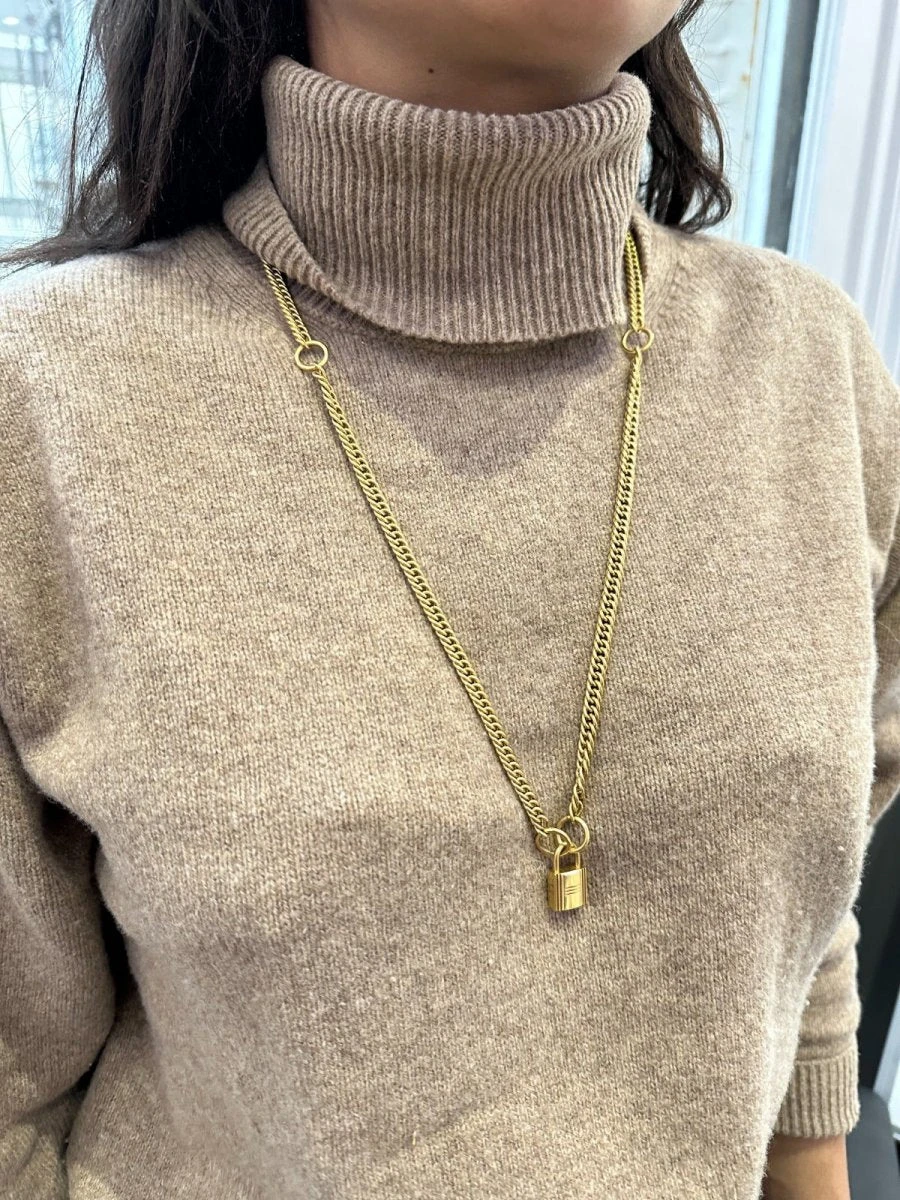 Collier HERMÈS En Or Jaune Et Cadenas 2 Collier HERMÈS En Or Jaune Et Cadenas – Image 2