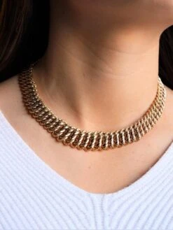 Collier Maille Américaine En Or Rose 13 Collier Maille Américaine En Or Rose -Castafiore Boutique collier maille americaine en or rose 838873