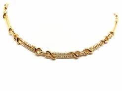 Collier Maille Articulée En Or Jaune Pavé Diamants