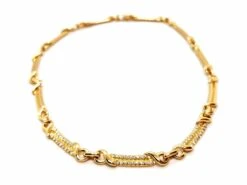 Collier Maille Articulée En Or Jaune Pavé Diamants -Castafiore Boutique collier maille articulee en or jaune pave diamants 884135