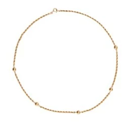 Collier Maille En Or Jaune Et Boules