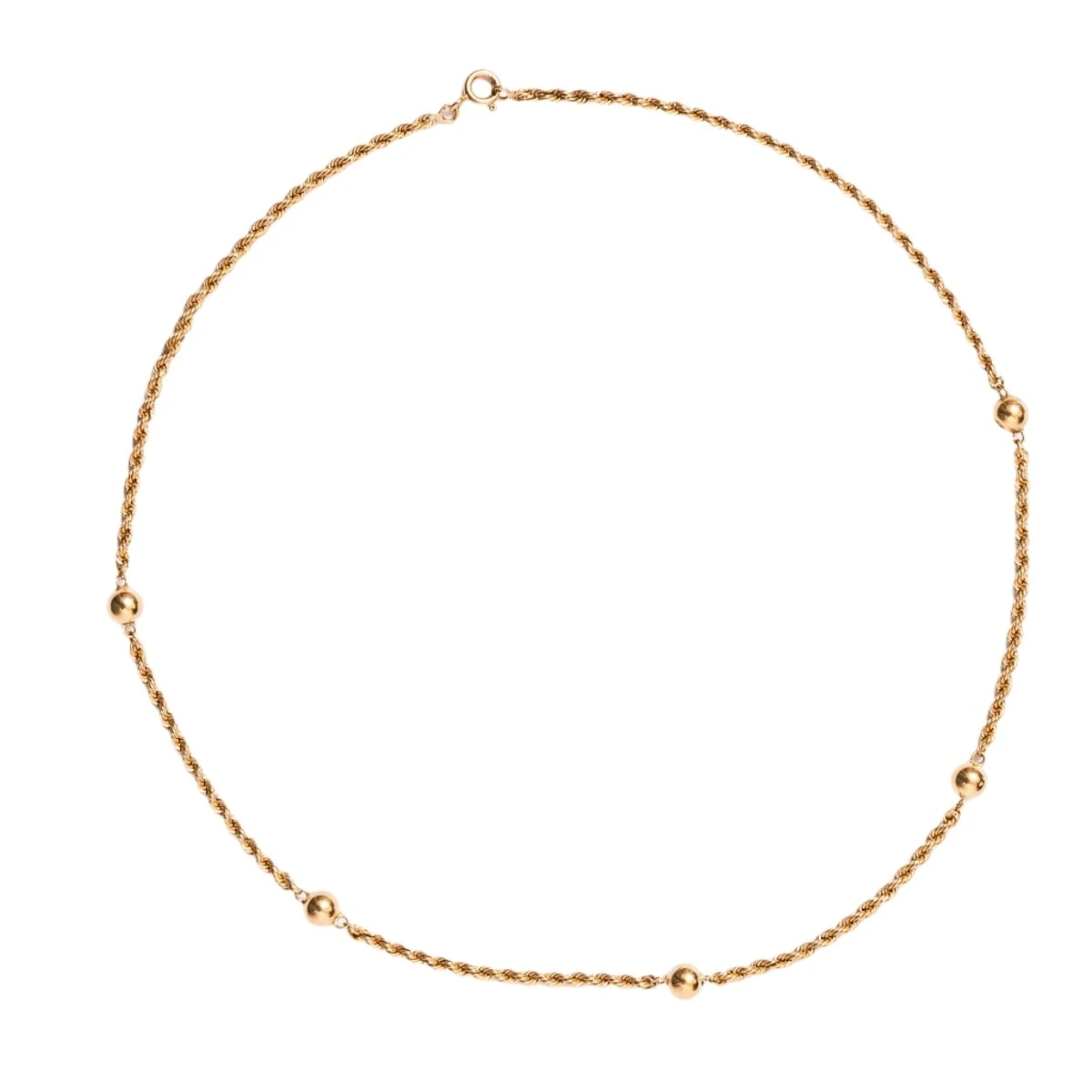 Collier Maille En Or Jaune Et Boules 1 Collier Maille En Or Jaune Et Boules