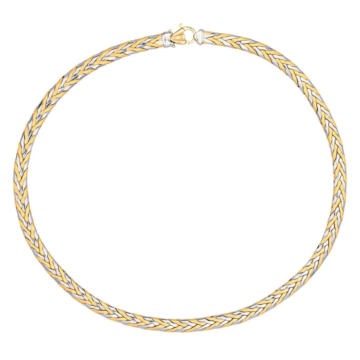 Collier Maille En Or Jaune Et Or Blanc 1 Collier Maille En Or Jaune Et Or Blanc