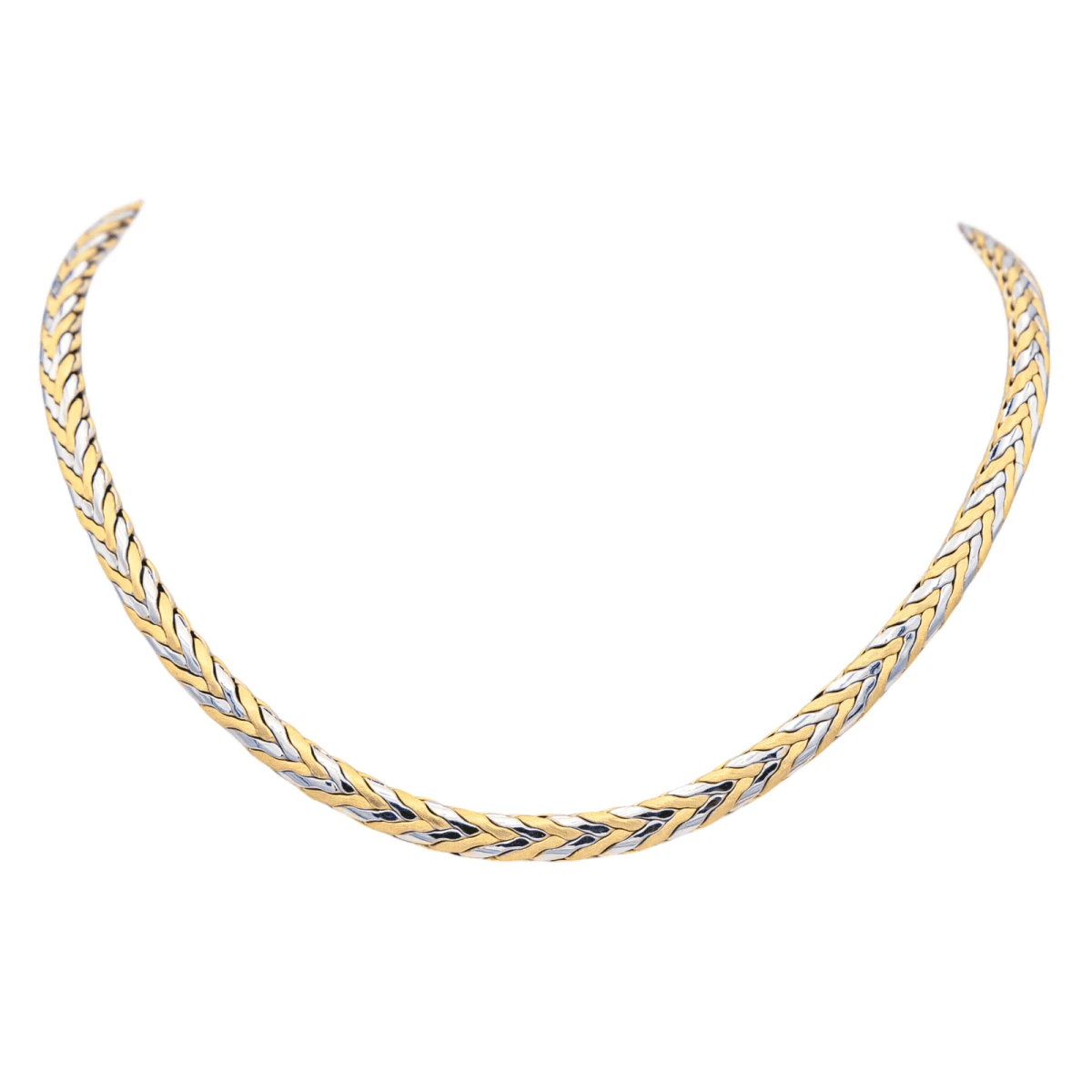 Collier Maille En Or Jaune Et Or Blanc 3 Collier Maille En Or Jaune Et Or Blanc – Image 3