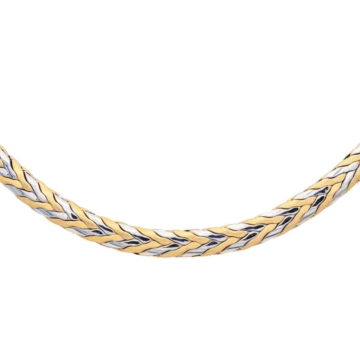 Collier Maille En Or Jaune Et Or Blanc 4 Collier Maille En Or Jaune Et Or Blanc – Image 4