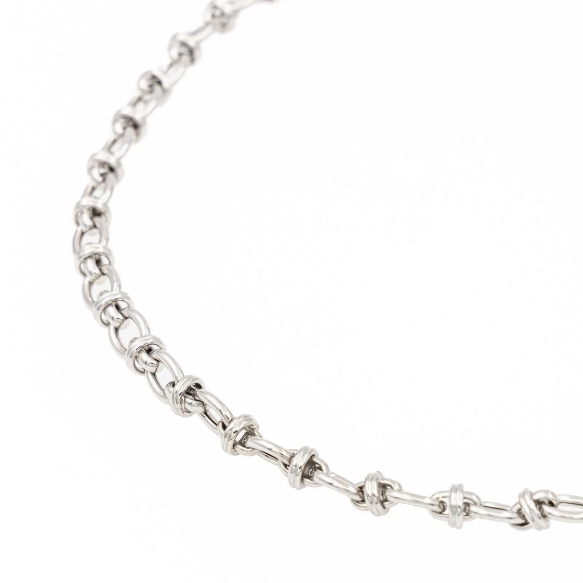 Collier Maille Fantaisie En Or Blanc 7 Collier Maille Fantaisie En Or Blanc – Image 7