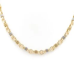 Collier Maille Fantaisie En Or Jaune Et Blanc 9 Collier Maille Fantaisie En Or Jaune Et Blanc -Castafiore Boutique collier maille fantaisie en or jaune et blanc 885912