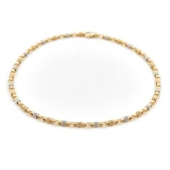 Collier Maille Fantaisie En Or Jaune Et Blanc