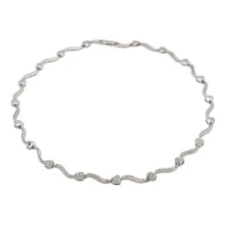 Collier Maille Fantaisie Or Blanc Diamant 11 Collier Maille Fantaisie Or Blanc Diamant -Castafiore Boutique collier maille fantaisie or blanc diamant 250899