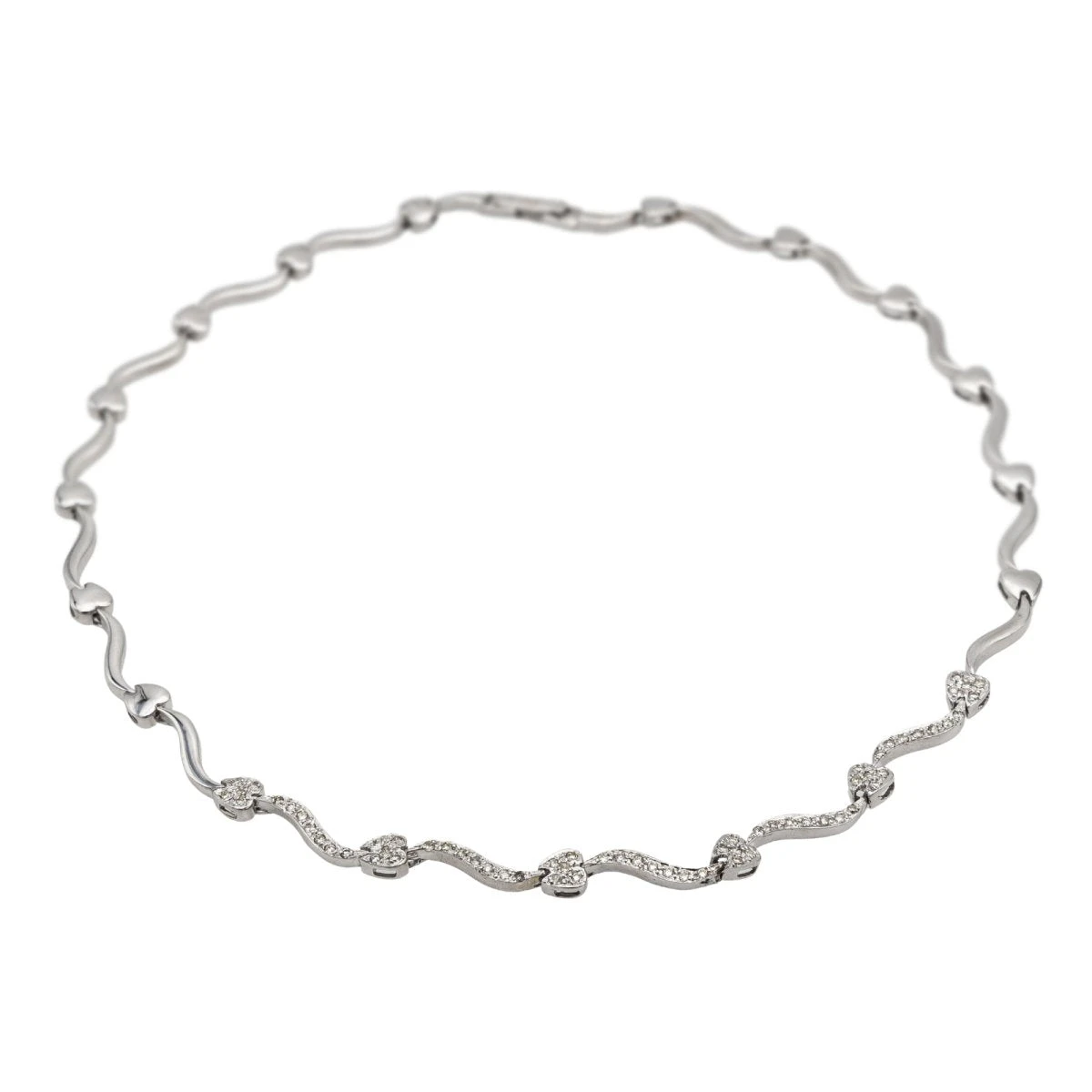 Collier Maille Fantaisie Or Blanc Diamant 4 Collier Maille Fantaisie Or Blanc Diamant – Image 4