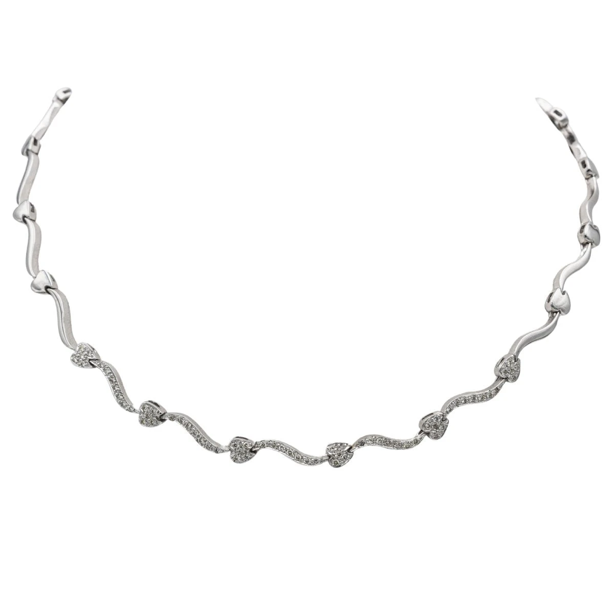 Collier Maille Fantaisie Or Blanc Diamant 1 Collier Maille Fantaisie Or Blanc Diamant