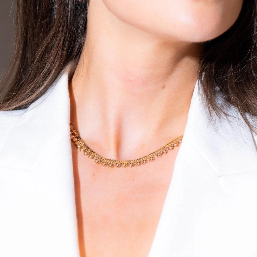 Collier Maille Fantaisie En Or Rose 2 Collier Maille Fantaisie En Or Rose – Image 2