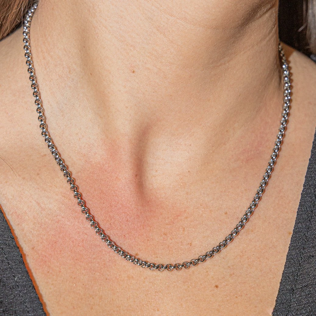 Collier Maille Jaseron CHOPARD En Or Blanc 2 Collier Maille Jaseron CHOPARD En Or Blanc – Image 2