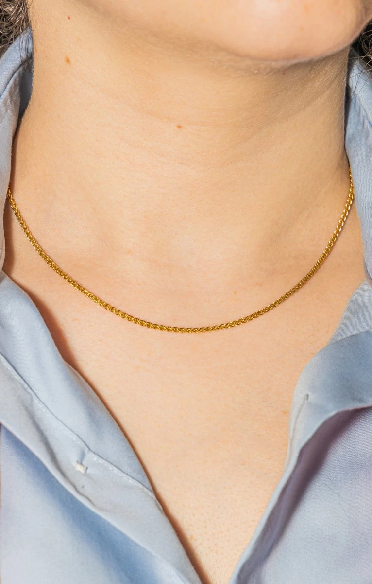 Collier Maille Palmier Or Jaune 2 Collier Maille Palmier Or Jaune – Image 2