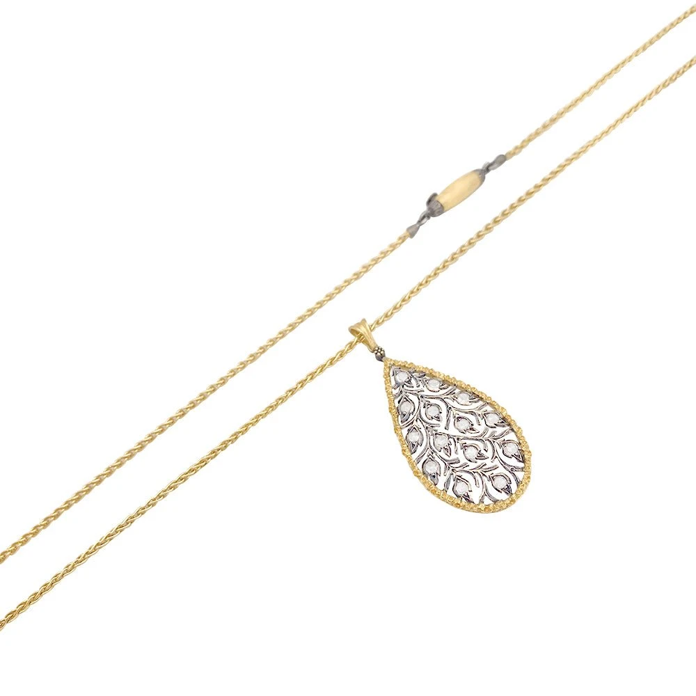 Miller Collier Maille Pendentif BUCCELLATI"Ramage" En Deux Ors Et Diamants. 3 Miller Collier Maille Pendentif BUCCELLATI"Ramage" En Deux Ors Et Diamants. – Image 3