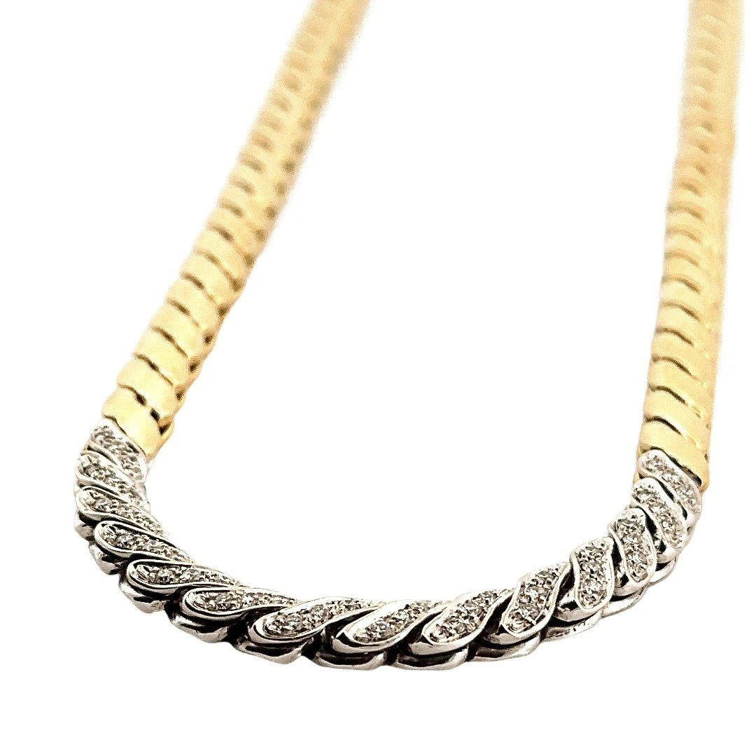 Collier Maille POMELLATO En Or Jaune, Or Blanc Et Diamants 3 Collier Maille POMELLATO En Or Jaune, Or Blanc Et Diamants – Image 3