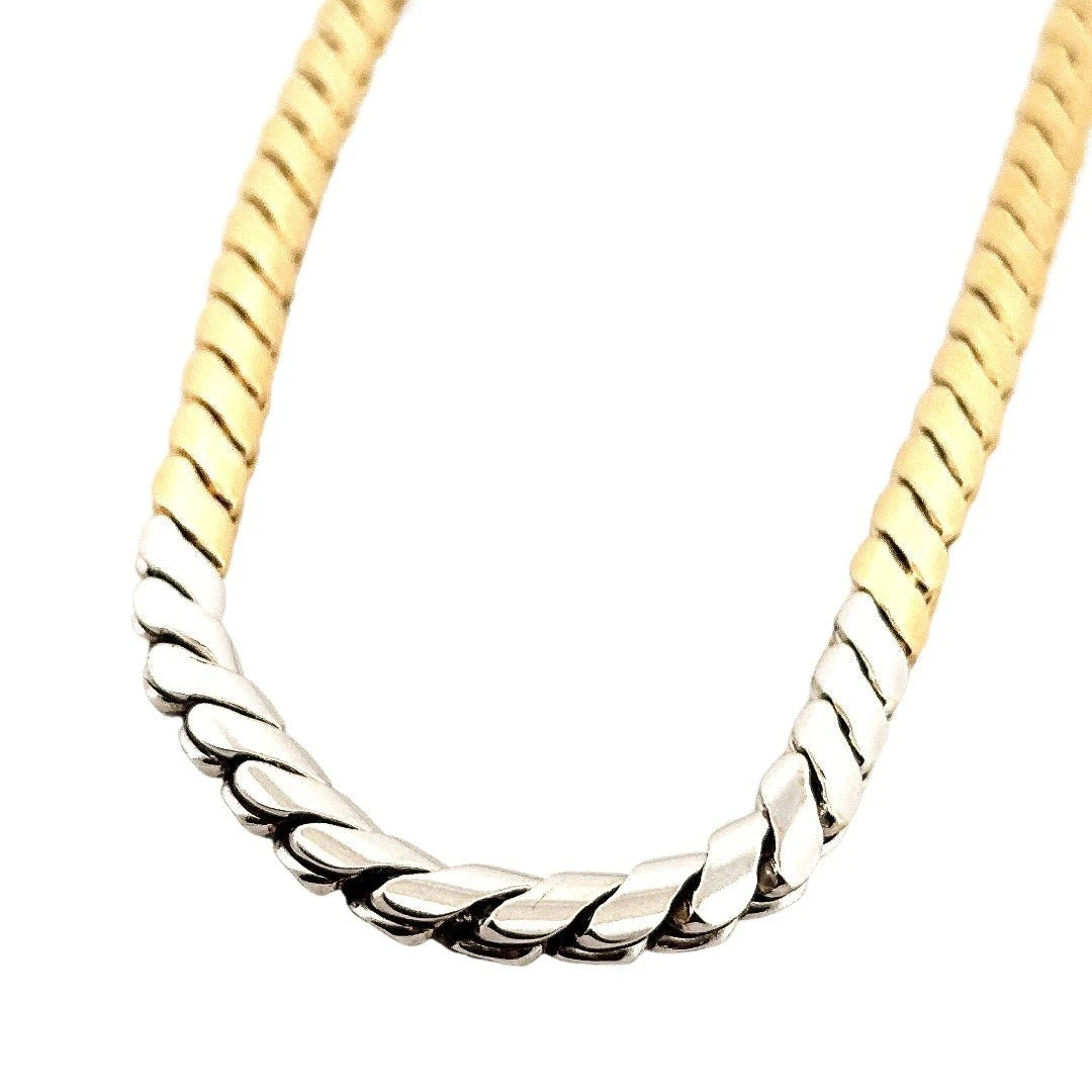 Collier Maille POMELLATO En Or Jaune, Or Blanc Et Diamants 5 Collier Maille POMELLATO En Or Jaune, Or Blanc Et Diamants – Image 5