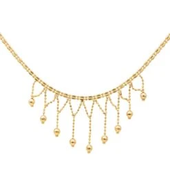 Collier Maille Souple Pampilles En Or Jaune -Castafiore Boutique collier maille souple pampilles en or jaune 176516