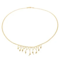 Collier Maille Souple Pampilles En Or Jaune -Castafiore Boutique collier maille souple pampilles en or jaune 767688