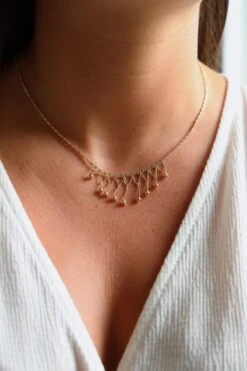 Collier Maille Souple Pampilles En Or Jaune -Castafiore Boutique collier maille souple pampilles en or jaune 823313