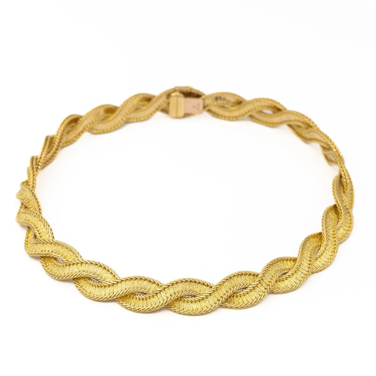 Collier Maille Torsadée En 2 Ors 1 Collier Maille Torsadée En 2 Ors