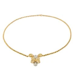 Collier Maille Torsadée En Or Jaune Et Diamants 11 Collier Maille Torsadée En Or Jaune Et Diamants -Castafiore Boutique collier maille torsadee or jaune diamant 132245