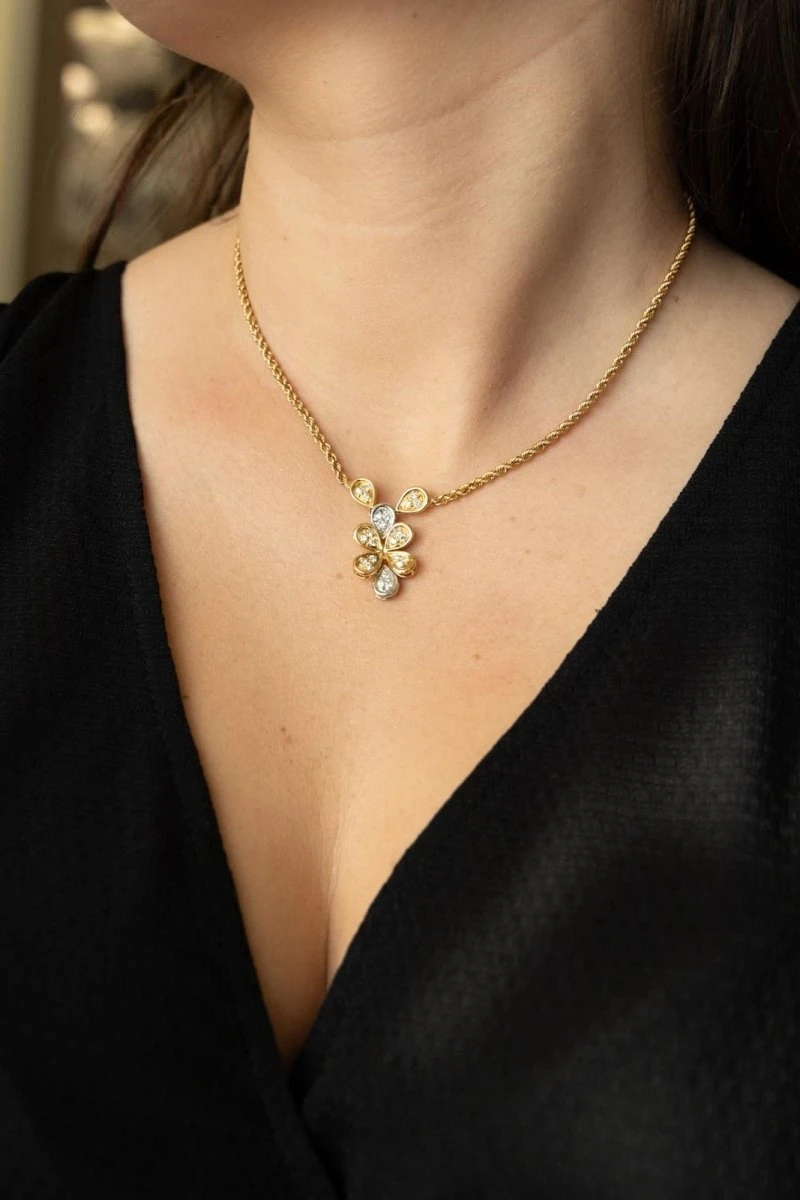 Collier Maille Torsadée En Or Jaune Et Diamants 8 Collier Maille Torsadée En Or Jaune Et Diamants – Image 8