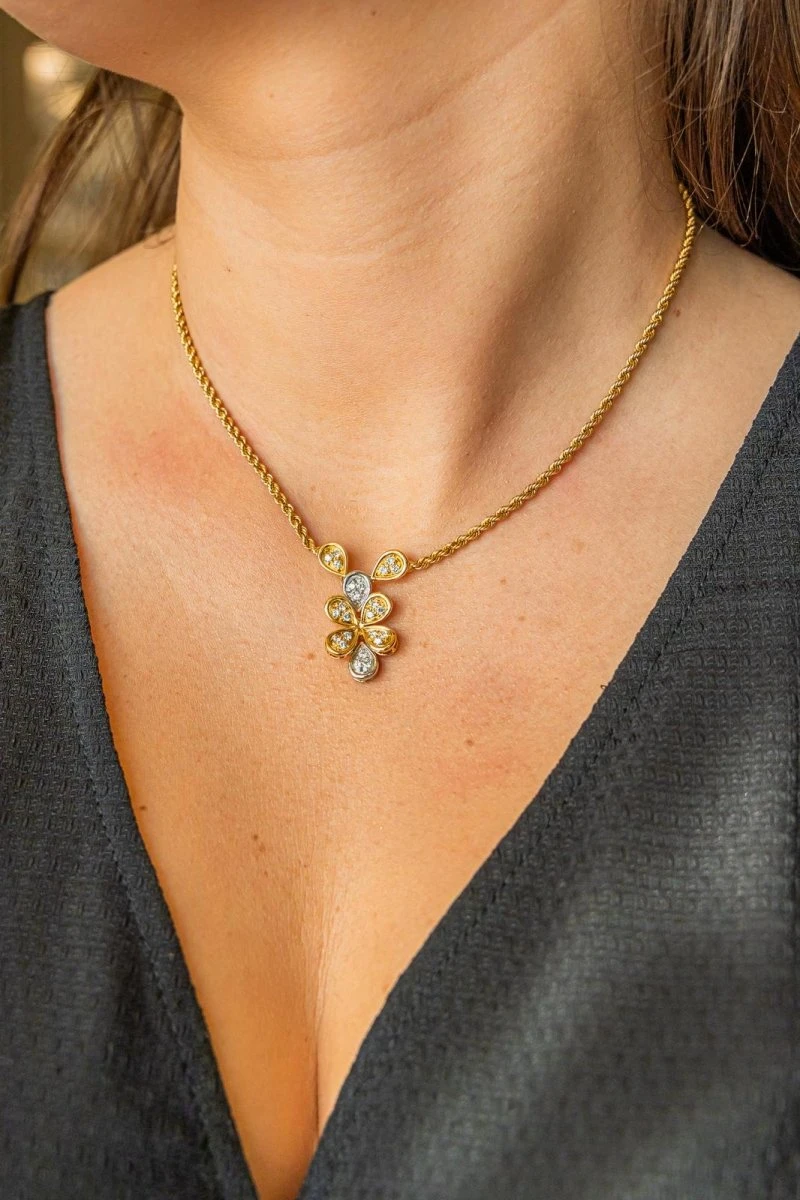 Collier Maille Torsadée En Or Jaune Et Diamants 2 Collier Maille Torsadée En Or Jaune Et Diamants – Image 2