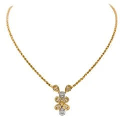 Collier Maille Torsadée En Or Jaune Et Diamants