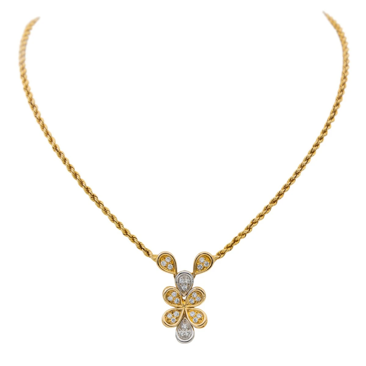 Collier Maille Torsadée En Or Jaune Et Diamants 1 Collier Maille Torsadée En Or Jaune Et Diamants