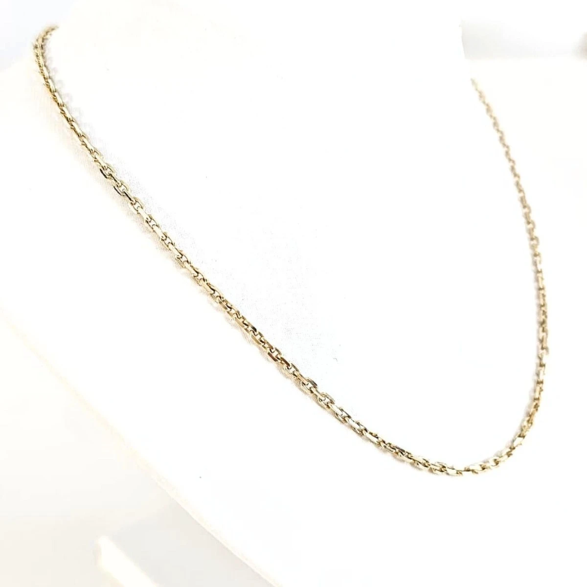 Collier Matinée En Or Jaune 18 Carats Maille Type Forçat Diamant - 55 Centimètres 4 Collier Matinée En Or Jaune 18 Carats Maille Type Forçat Diamant - 55 Centimètres – Image 4