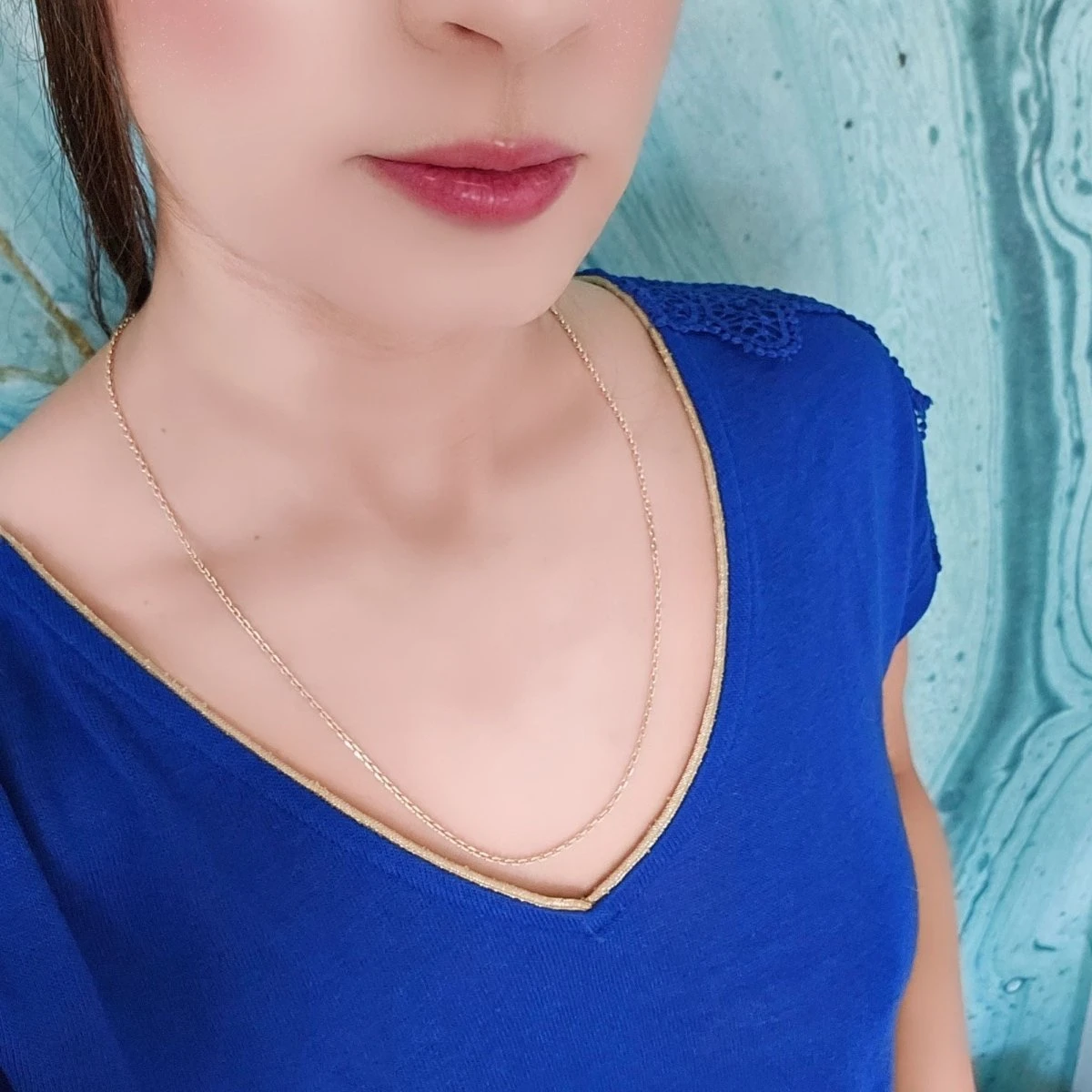 Collier Matinée En Or Jaune 18 Carats Maille Type Forçat Diamant - 55 Centimètres 2 Collier Matinée En Or Jaune 18 Carats Maille Type Forçat Diamant - 55 Centimètres – Image 2