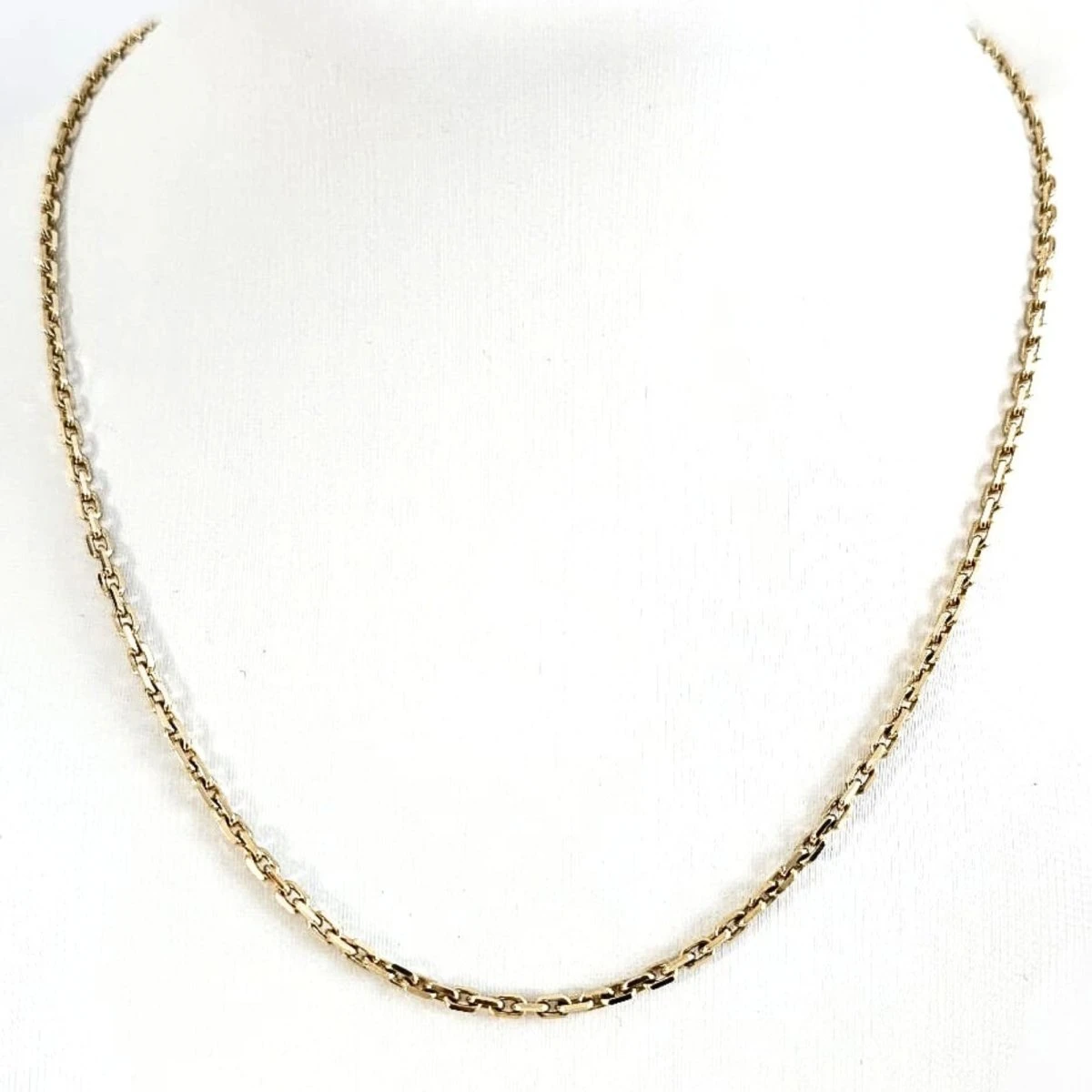 Collier Matinée En Or Jaune 18 Carats Maille Type Forçat Diamant - 55 Centimètres 7 Collier Matinée En Or Jaune 18 Carats Maille Type Forçat Diamant - 55 Centimètres – Image 7