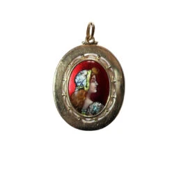 Collier Médaille En Pendentif En Or Jaune Et En émail De Limoges -Castafiore Boutique collier medaille en pendentif en or jaune et en email de limoges 711277