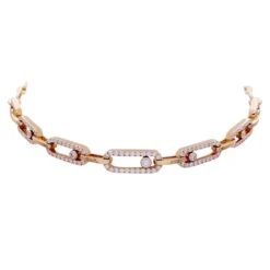 Miller Collier MESSIKA “Choker Move Link Multi”, Or Rose Et Diamants