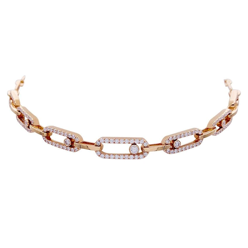 Miller Collier MESSIKA “Choker Move Link Multi”, Or Rose Et Diamants 1 Miller Collier MESSIKA “Choker Move Link Multi”, Or Rose Et Diamants