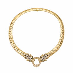 Miller Collier O.J. PERRIN, Or Jaune,saphirs émeraudes, Et Diamants