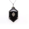 Collier Pendentif Ancien 1920 Onyx Et Diamants -Castafiore Boutique collier pendentif ancien 1920 onyx et diamants 275947