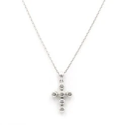 Collier Pendentif Croix - Or Blanc & Diamants -Castafiore Boutique collier pendentif croix or blanc diamants 614121