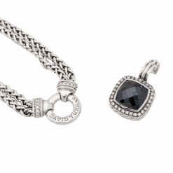 Miller Collier Pendentif DAVID YURMAN"Grand Albion" En Argent, Hématite Et Diamants -Castafiore Boutique collier pendentif david yurman grand albion en argent hematite et diamants 867397