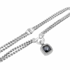 Miller Collier Pendentif DAVID YURMAN"Grand Albion" En Argent, Hématite Et Diamants -Castafiore Boutique collier pendentif david yurman grand albion en argent hematite et diamants 965661