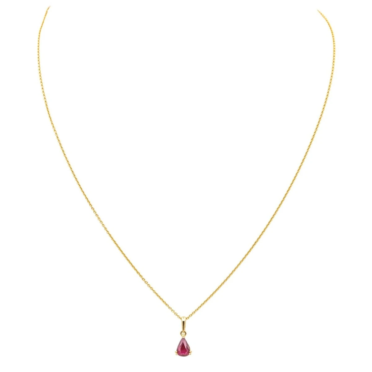 Collier Pendentif DIDIER GUÉRIN En Or Jaune Et Rubis 1 Collier Pendentif DIDIER GUÉRIN En Or Jaune Et Rubis