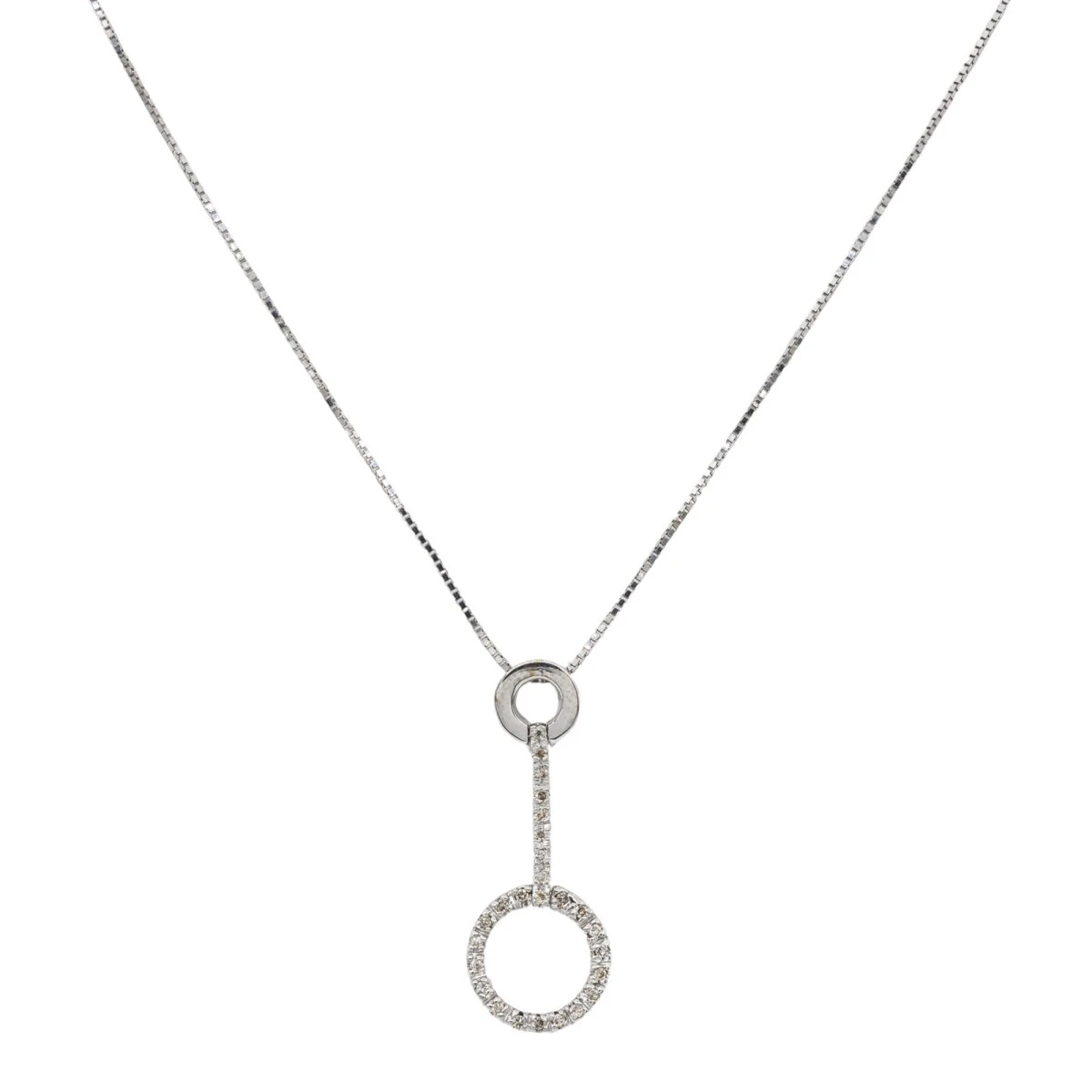 Collier Pendentif En Or Blanc 18 Carats Et Diamant 5 Collier Pendentif En Or Blanc 18 Carats Et Diamant – Image 5