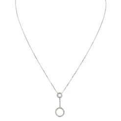 Collier Pendentif En Or Blanc 18 Carats Et Diamant