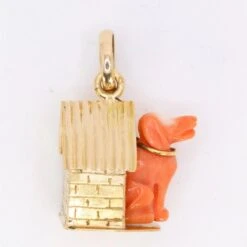 Collier Pendentif En Or Jaune Et Corail -Castafiore Boutique collier pendentif en or jaune et corail 308705